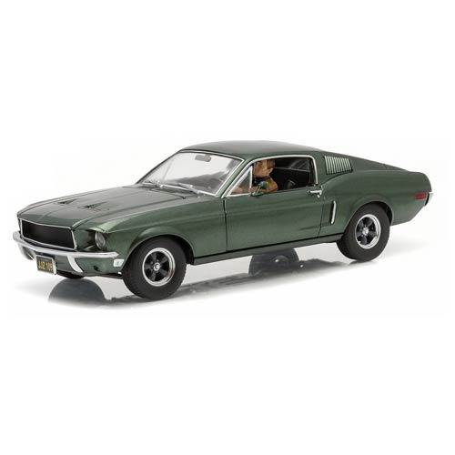 Bullitt 1968 Movie 1968 Ford Mustang GT Fastback with Steve McQueen Driving Figure 1:18 Scale Die-Cast Metal Vehicle